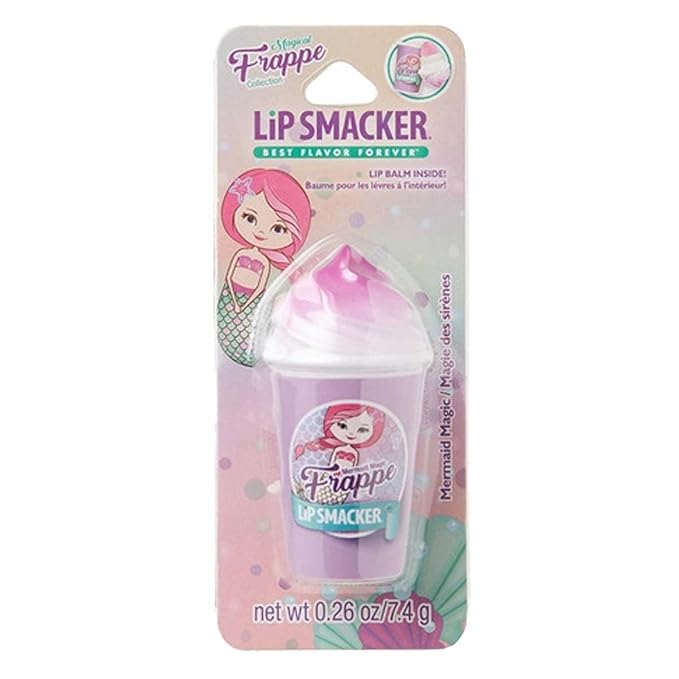 Lip Smacker Frappe Cup Balm to Prevent Chapped Lips, Mermaid Magic, 1 Tube, 0.26 Oz