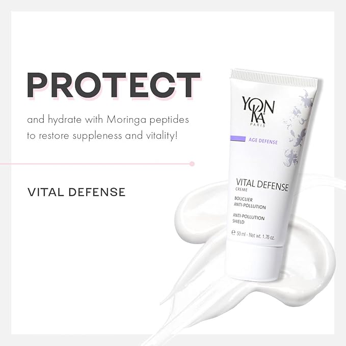 Yon-Ka Vital Defense Day Cream (15ml) Daily Facial Moisturizer and Hydrating Anti-Pollution Creme, Dermatologist Tested Professional Skincare, Paraben-Free