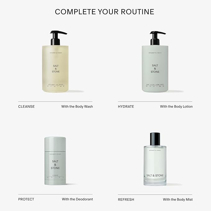 SALT & STONE Aluminum Free Deodorant | Extra Strength 48 Hour Protection for Women & Men | Made with Seaweed Extracts, Shea Butter & Prebiotics (Bergamot & Hinoki)