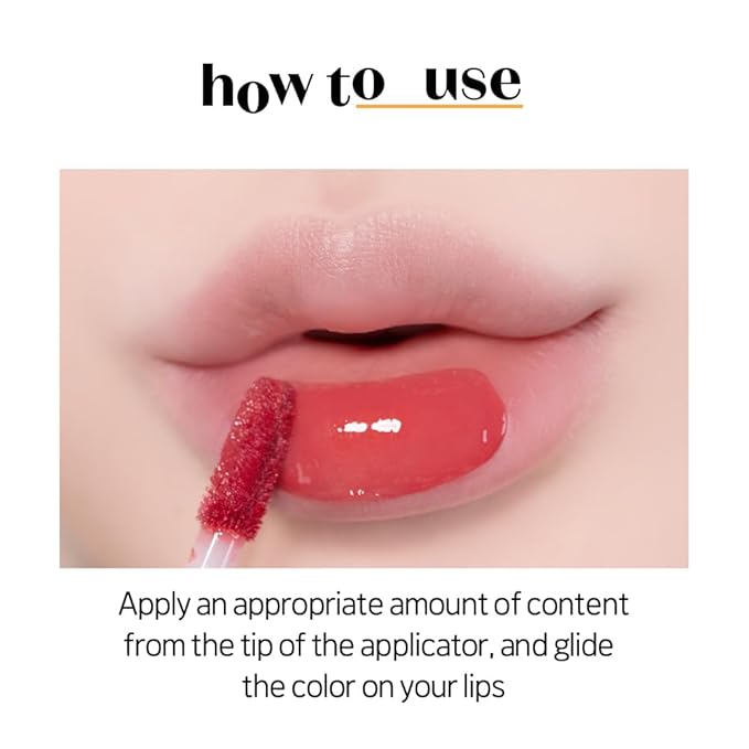 ETUDE Over Glowy Tint #3 Fresh Apple | Non-Sticky Vegan Lip Tint | Moisturized & Long-lasting Lip Gloss | Daily Lip Stain for Dry Lips, Korean Makeup, K-beauty