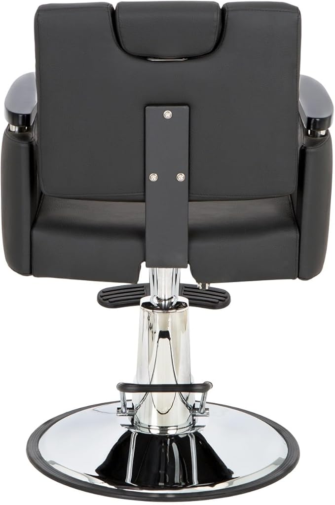 Buy-Rite Carlton Reclining All-Purpose Salon Chair - Professional Hydraulic Styling Chair for Hair, Barber, Shampoo, Threading, Waxing - Adjustable Headrest, 550 lb Lift, Black, YLG-166