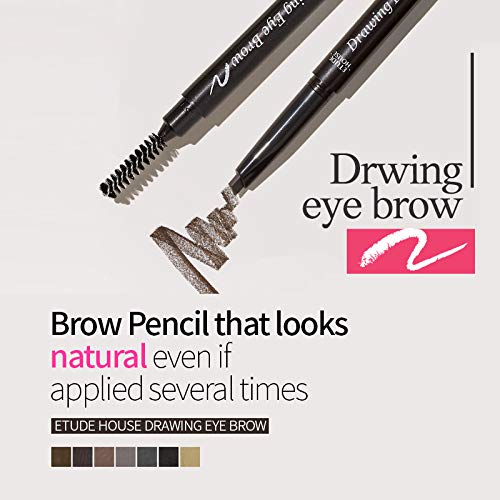 ETUDE Drawing Eye Brow 0.25g #5 Grey | Long Lasting Eyebrow Pencil | Soft Textured Natural Daily Look Eyebrow Makeup