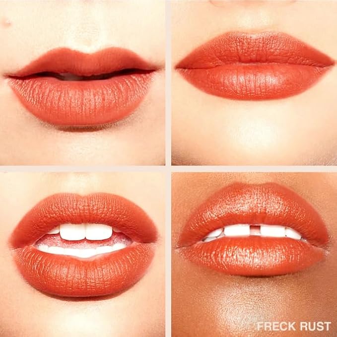 Freck Beauty MAKEOUT CLUB Soft Blur Lipstick – Medium-to-Full Coverage, 8-Hour Wear, Transfer-Proof, Buildable Soft Matte Finish, Wearable Color for All Skin Tones | FRECK RUST (Rust Orange Red)