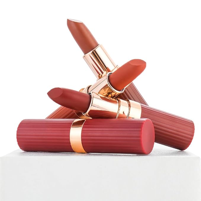 Bright Red Lip Stick,Matte Cream Lipstick Set for Women,Long Lasting Waterproof Smudge Proof Velvet lipsticks Crayon,Lip Makeup Kit Travel Size,Vegan & Cruelty-free (Pack of 1)