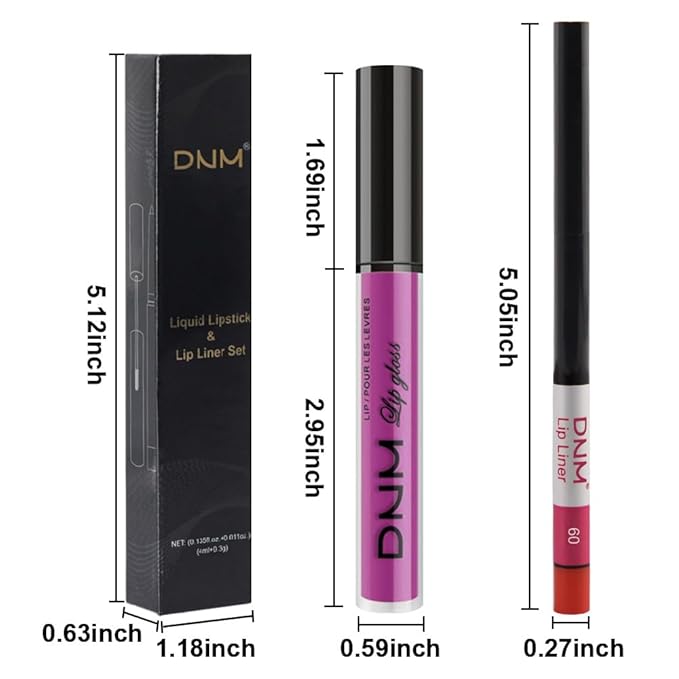 evpct 2Pcs Hot Pink Matte Lip Liner and Lipstick Combo Set for Women, Hot Pink Lip Combo Set Liquid Lips Stick Gloss and Lipliner Stains Set Long Lasting Waterproof, Lips Makeup 24 Hours originale