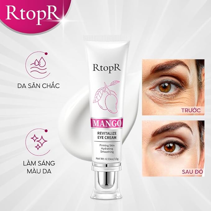 RtopR Mango Firming Eye Cream, Under Eye Cream for Dark Circles and Puffiness, Firm and Smooth the Look of Fine Lines, Smoothes the Skin Around the Eyes