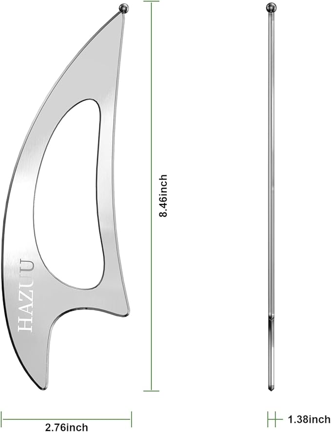 Stainless Steel Guasha Scraping Massage Tool for Soft Tissue Therapy, Ideal for Back, Legs, Arms, Neck, Shoulder Relief (Moon Shape)