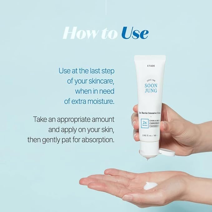 ETUDE SoonJung 2x Barrier Intensive Cream Original, Face Moisturizer, Shea Butter Hydrating Facial Cream for Sensitive Skin, Water-oil Balance & Panthenol, Korean Skin Care (2.02 Fl Oz)