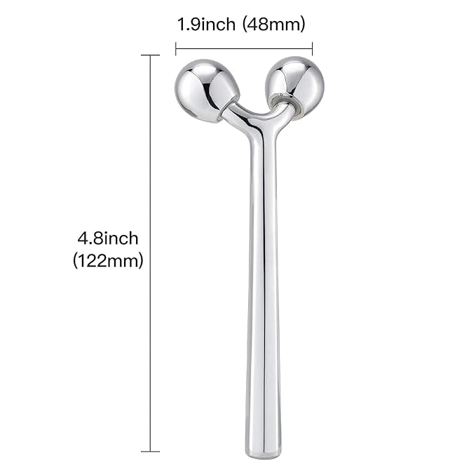 Tekson Faical Roller Massager, 3D Metal Face Massage Tool for Reduce Puffiness, Remove Eye Wrinkles, Face Lift, Increase Firmness, Anti-Aging, Skin Tightening (Zinc Alloy)