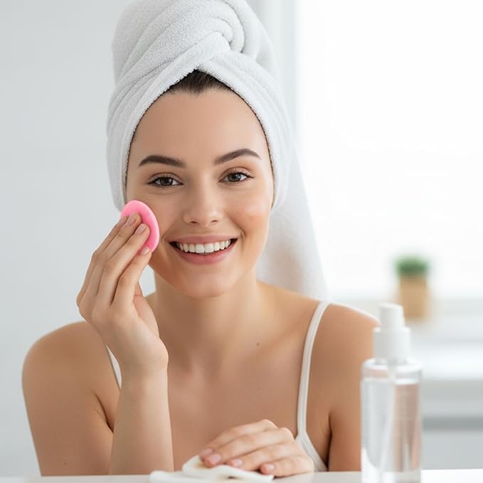 120 PCS-Compressed Facial Sponges,100% Natural Cellulose Face Sponge, Professional Cosmetic Spa Sponges for Daily Facial Cleansing,Exfoliating,Makeup Removal,Travel Skincare Essentials (Pink)