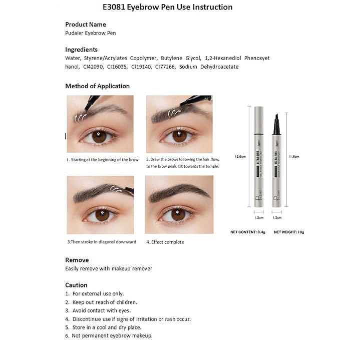 Microblading Eyebrow Pencil, Liquid Magical Multi-Tip Eyebrow Pencils for Women, Waterproof Eyebrow Pen for Natural Brow, Long Lasting Eyebrow Dye with Hair Like Strokes Brows Makeup Pen