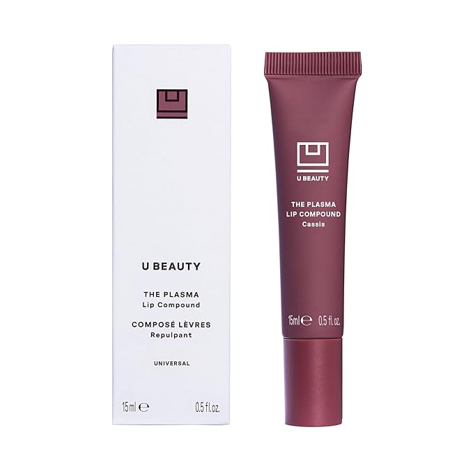 U Beauty The PLASMA Tinted Lip Compound - Anti-Aging & Anti-Wrinkle Lip Gloss, Hyaluronic Acid, Shea Butter & Peptides for Hydration & Plumping,Cassis - 15 mL