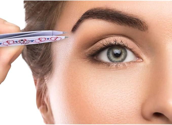 F.A.R.A.H Z-Tweeze Professional Stainless Steel Dual Ended Precision Tweezers - Heart Collection (Dancing Hearts White)