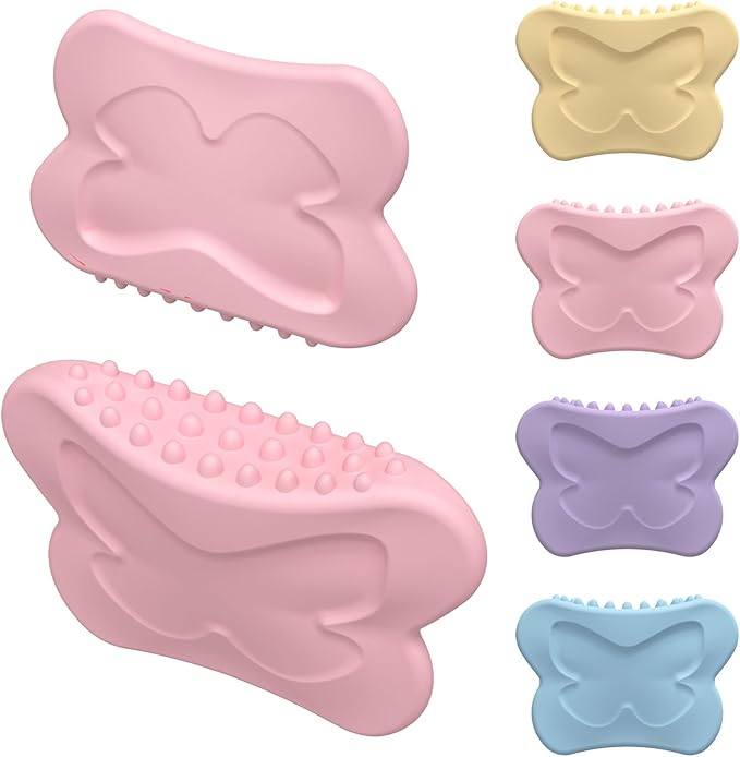 Silicone Facial Body Brush - Lymphatic Drainage Massager for Face, Neck Lifting, Gua Sha Beauty Tool to Shape & Radiant Skin (Pink)