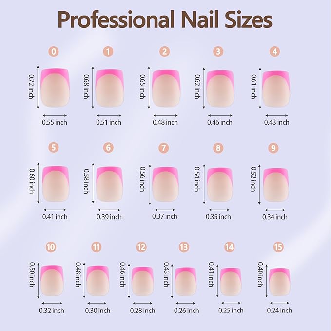 Misssix French Gel Nail Tips, 160Pcs Purple French Tip Press on Nails Short Square, No Need to File Tips Pre-lasting, Fake Nails for Nail Art DIY 16 Sizes