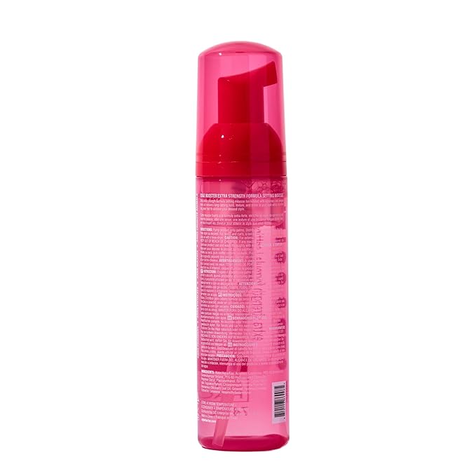 Style Factor EDGE BOOSTER Extra Strength Setting Mousse โ Frizz Control, Extra Volume, and Conditioning โ 2.5oz Pink Beryl Mousse for Curly Hair