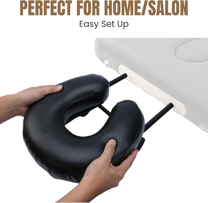 Massage Face Cradle with Cushion Massage Table Headrest, Fit Most Massage Table, Memory Foam, Adjustable (Aluminum Frame)
