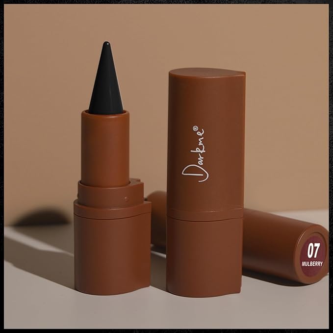 3 Colors 2 in 1 Gothic Lip Liner Set, Matte Purple Dark Red Black Lip Liner Plumping Smooth Creamy Lip Pencil, High Pigmented Long lasting Lip Stain Lipstick Goth Halloween Makeup, 05+07+08