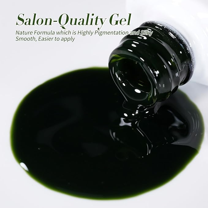 Born Pretty Jelly Green Milky White Gel Nail Polish Christmas Transparent Sheer Colors Gel Nail Kit for Salon Gel Manicure and Nail Art DIY at Home 6 Colors