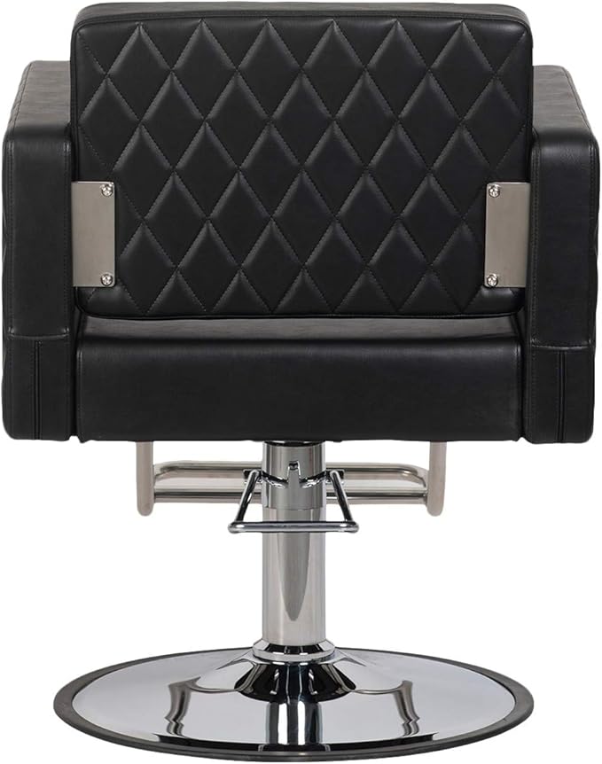 Buy-Rite Diamond Styling Chair for Salons & Spas, Modern Styling Chair with Diamond Stitch Pattern, Extra Wide Seat, Open Seat-Back for Cleaning, Lumbar Support Cushion, NIN-6613