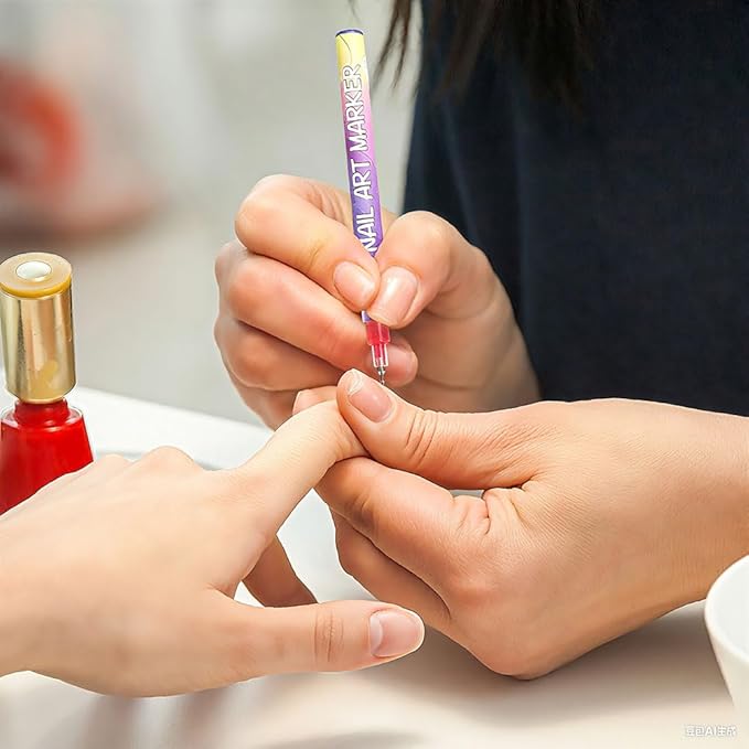 12 Color Nail Art Pens, 2026 New 0.5 MM Nail Polish Pens Set Drawing Painting Point Liner Acrylic Painted Pen Kit, Waterproof and Quick-drying Nail for DIY Nails Art Design ((1 set) 12 Color)