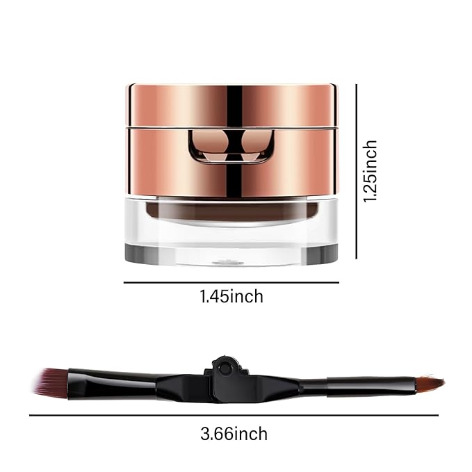 Cream Eyebrow Duo Kit, Brow Powder and Eyeliner Gel, Eye Brow Pomade Waterproof Highly Pigmented, Filler Thicker Brows, with Dual Head Brush