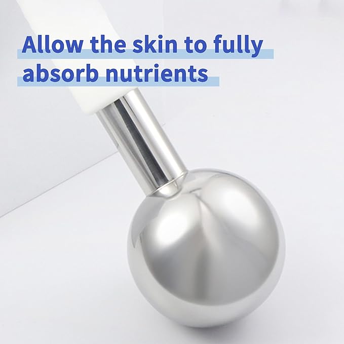 Ice Globes for Face & Eyes, Unbreakable Stainless Steel Cool Massagers for Skincare Routines, Multifunctional Cold Roller Cooling Globes for Puffiness, Sagging Skin, Fine Lines, and Facial Relaxation