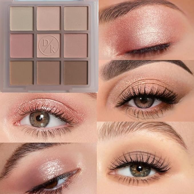 Eyeshadow Palette Makeup- 9 Colors matte nude naked Eyeshadow Palette Matte Korean Natural Eye Shadow palettes Highly Pigmented Naturing-Looking Long Lasting (08#)
