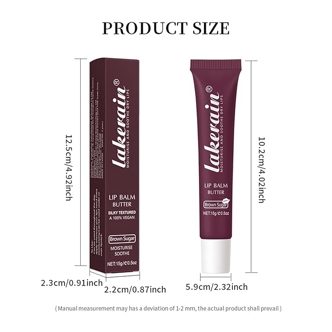 Lip Butter Balm, Day/Night Hydrating Lip Mask, Moisturizing Lip Balm Butter, Ultra-Nourishing Lip Care Moisturizer, Lip Butter Gloss Shine Lip Glow Oil Makeup#3 Brown Sugar