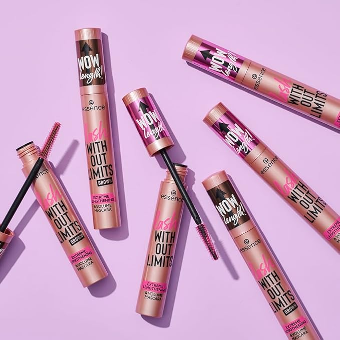 essence | Lash Without Limits Extreme Lengthening & Volume Mascara (02 | Brown) | Volumizing & Lengthening | Vegan, Cruelty Free & Paraben Free