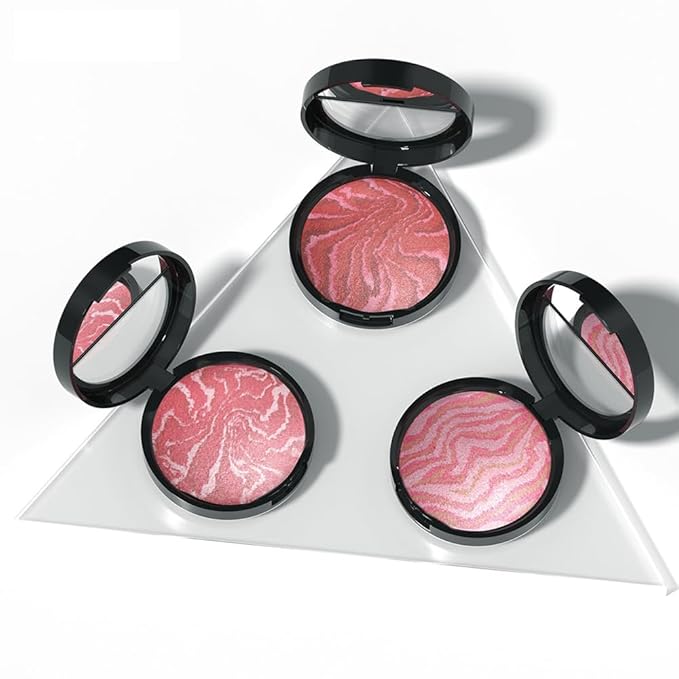 Baked Blush-n-Brighten Marbleized Blush, 2-in-1 Blush & Highlighter Hybrid - Pink Buttercream - Natural Finish, Buildable Color, (A01#)