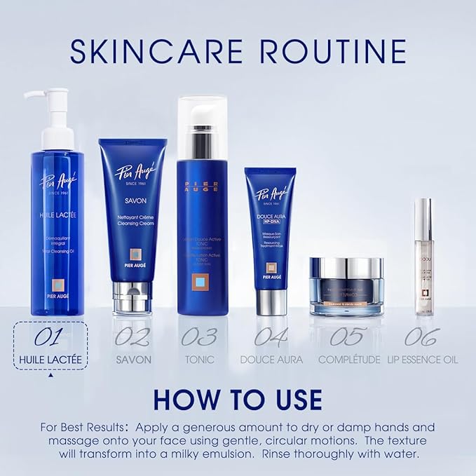 Pier Auge Cleansing Oil | Oil Cleanser for Face | Dissolves Face + Eye Makeup and Sunscreen | For All Skin Types,198ml 6.7fl oz