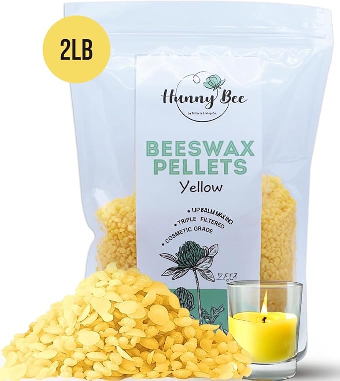 HUNNYBEE Beeswax Pellets 2LB, 100% Pure lbs)