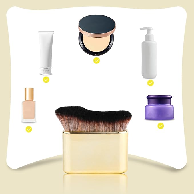 Self Tanning Brush, Self Tanning Brush Applicator Self Tanner Brush Foundation Body Makeup Brushes Self Tan Blending Brush for Face and Body(Gold)