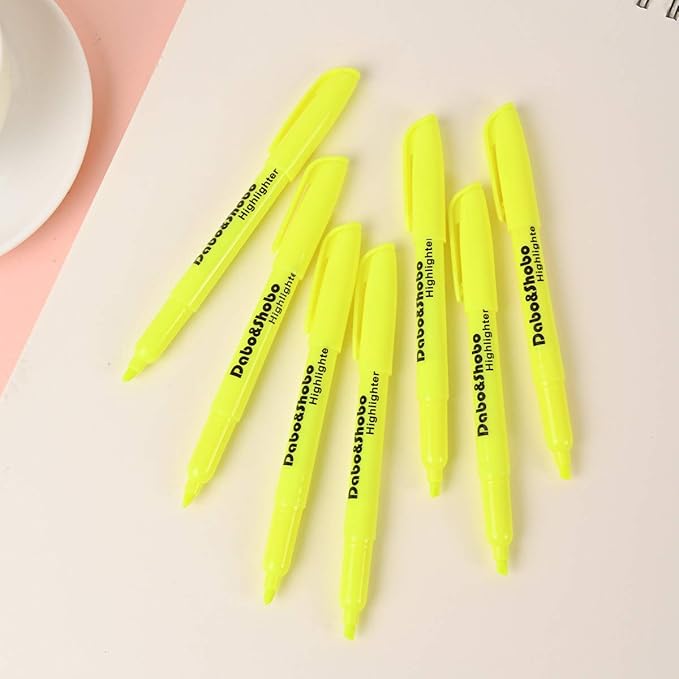 Dabo&Shobo Yellow highlighter, 60 Pack -bright color, chisel tip, for Adults Highlighting in the Home School Office …