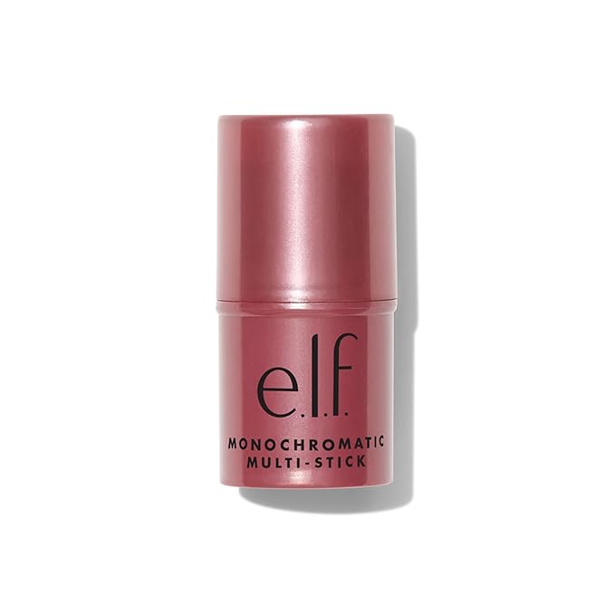 e.l.f. Monochromatic Multi Stick, Travel-Sized Luxuriously Creamy & Blendable Color For Eyes, Lips & Cheeks, Vegan & Cruelty-Free, Luminous Berry