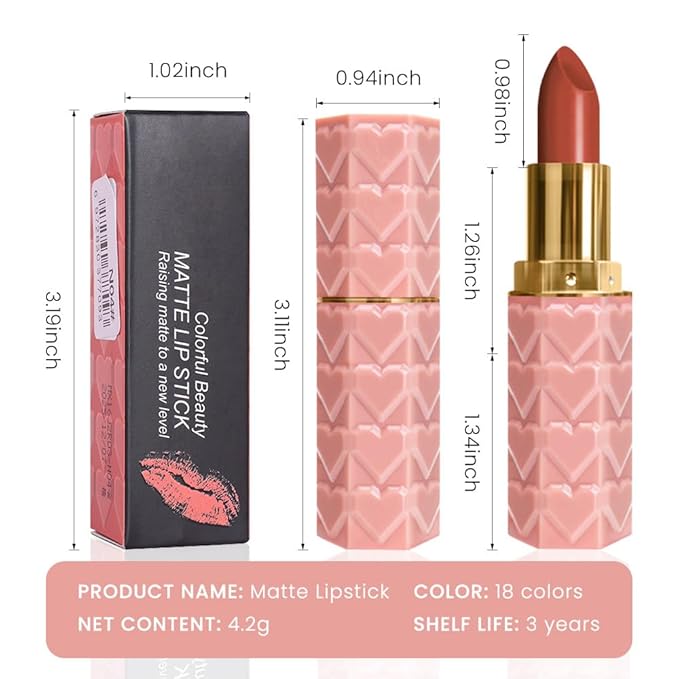 evpct 1Pcs Nude Light Brown Lipstick, Silky Velvet Matte Lipstick Pack Sets for Women, Long Lasting Smudge Proof Lipstick Lip Stain Makeup Kit matte lipstick 24 hours original N03