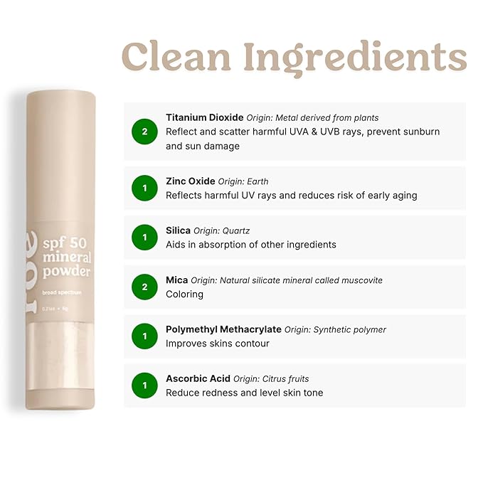 Roe Wellness- Kids SPF 50 Brush On Mineral Sunscreen Powder EWG Certified, Non-Toxic, Reef-Friendly, Easy to Apply for Kids, Babies & Parents (2Pack)