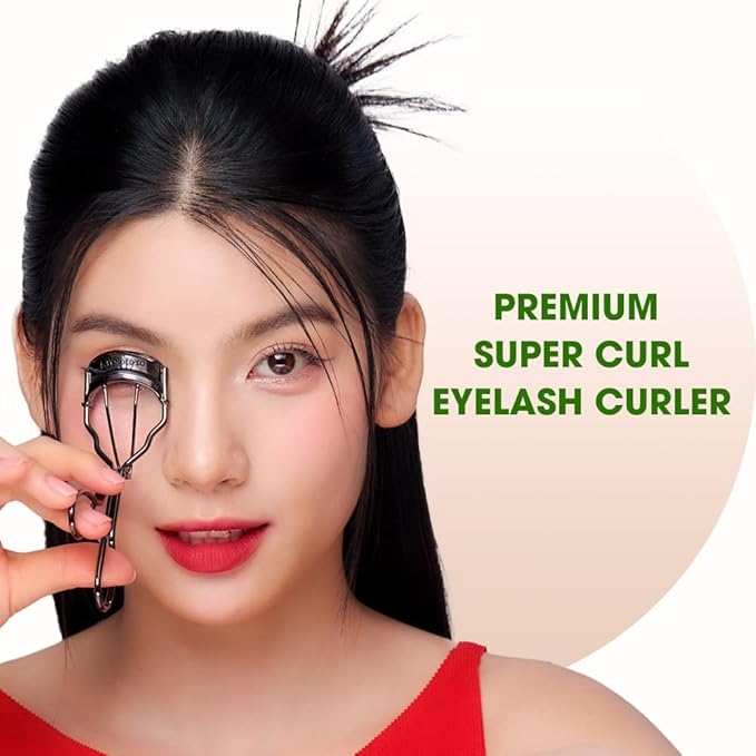 Stainless Steel Eyelash Curlers, Professional Lash Curler for Long-Lasting Lift | Gentle Eye Lash Curler for Hooded Eyes | Stainless Steel Ergonomic Design for Natural Curl (Black)