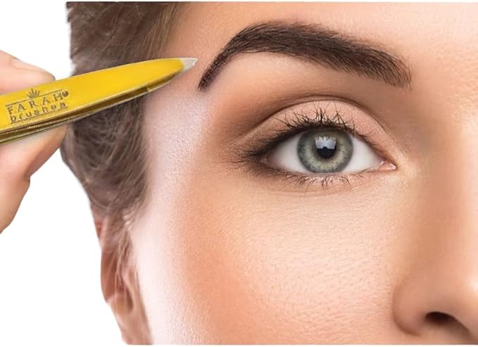 F.A.R.A.H Z-Tweeze Professional Stainless Steel Dual Ended Precision Tweezers- Gold Collection (Goal Digger)