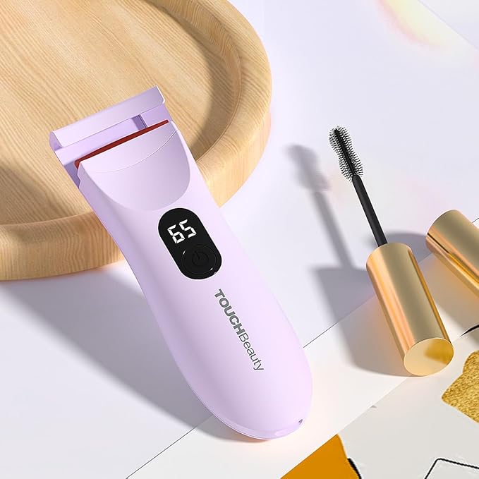 TOUCHBeauty Rechargeable Heated Eyelash Curler with LED Display, Featuring 3-Level Adjustable Temperature for a Natural, Long-Lasting Curl (Up to 24 Hours) AG-2316purple