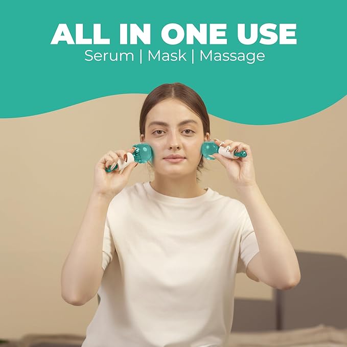 Ice Globes for Face 2Pcs โ Enhancing Daily Beauty with Ice Globes for Facials, Skin Tightening & Anti-Aging โ Perfect Facial Ice Globes for Puffiness & Wrinkles of Face, Neck & Eyes โ Teal