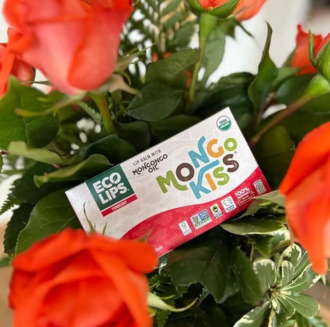 Mongo Kiss USDA Organic Lip Balm Set 8-pack (0.15 oz. each) with Mongongo Oil & Cocoa Butter to Moisturize Chapped Lips | Made in USA by Eco Lips - Yumberry