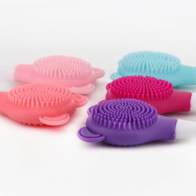 Tbestmax Manual Facial Brush Skin Cleansing Cleaner, Silicone Facial Scrubber, 2-in-1 Skin Care Face Wash for Deep Pore Exfoliation Massaging 10 Pcs