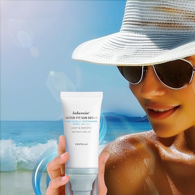 Centella Sunscreen SPF 50, Moisturizing Water-Fit Sun Serum, Face Sun Screen Long-Lasting Protection, Centella Madagascar Sunscreen, NO White Cast - Dry Oily Skincare For All Skin 50mL/1.69FL.OZ
