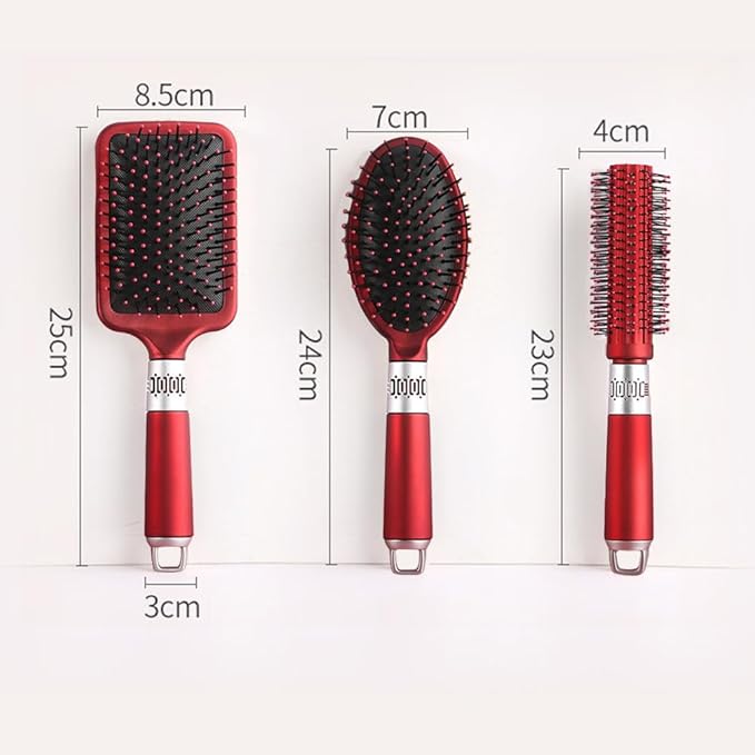 3 Pieces Hair Brush Comb Set Paddle Brush Detangle Hair Brush for Men and Women Wet, Dry, Curly and Straight Hair