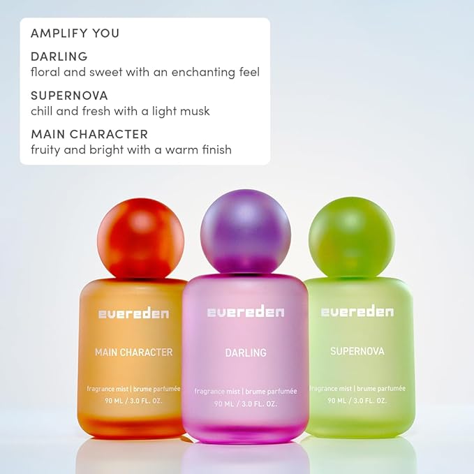 Evereden Fragrance Hair and Body Mist - Darling: Clean and Vegan Collectible Hair and Body Spray for Teen Girls - Amplify Your Self Expression with Iconic Scents in Aesthetic Bottles