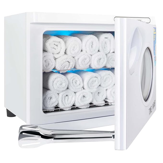 Hot Towel Cabinet 23L Large Capacity - JXSDLIY Professional Spa Hot Towel Warmers for Facials Towel Heater for Salon Beauty Hotel Bathroom Home Use Steam Towel Warmer with See-Through Window (white)