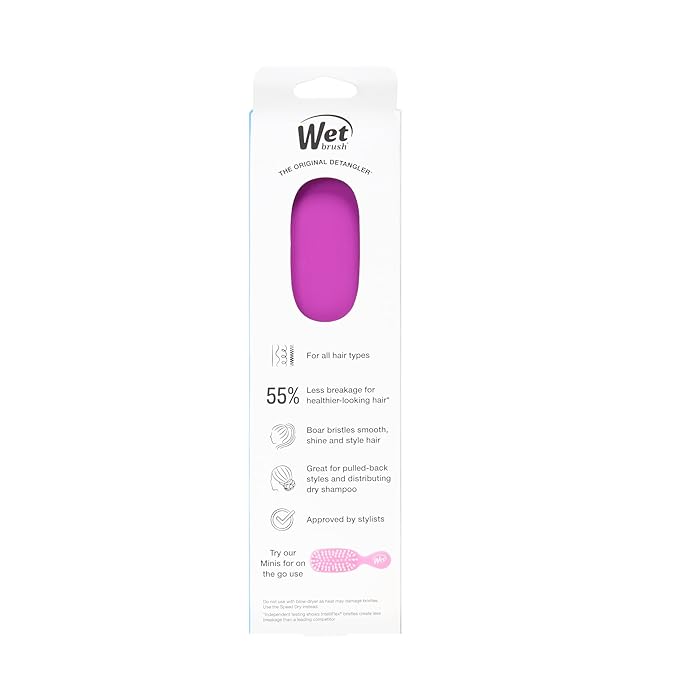 Wet Brush Shine Enhancer Hair Brush, Purple - Exclusive Ultra-soft IntelliFlex Bristles - Natural Boar Bristles Leave Hair Shiny And Smooth For All Hair Types - For Women, Men, Wet And Dry