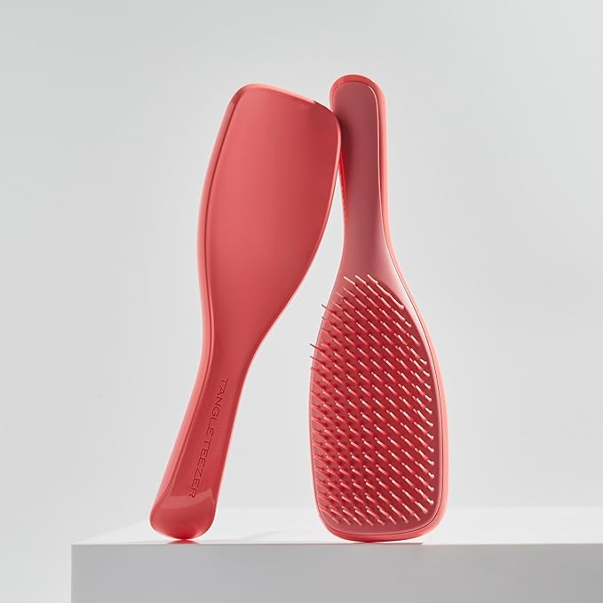 Tangle Teezer Ultimate Detangler Curly Hair Brush, Dry & Wet Hairbrush, Reduces Frizz & Breakage, for 3C to 4C Curly Hair Types, Coral Pink